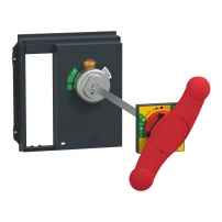 Удължена въртяща се ръкохватка, ComPact NS630b/NS1600 фиксиран/изваждаем, червена ръкохватка на жълта предна част, дължина на вала 218 до 605 мм, IP55