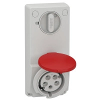 SCHNEIDER ELECTRIC Interlocked socket Unika, 32A, 3P+N+E, 380..415V AC, IP44, panel