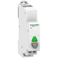 SCHNEIDER ELECTRIC Single push button grey Acti9 iPB 1NO indicator light green 12-48VAC/DC