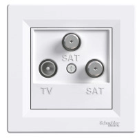 SCHNEIDER ELECTRIC Розетка TV-SAT-SAT, Asfora, 1dB, бяла