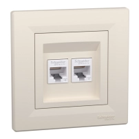 Двойна компют. розетка Asfora-2xRJ45 cat.6 UTP крема