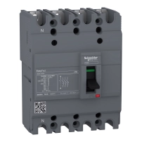 Автоматичен прекъсвач, EasyPact EZC100N, TMD, 60A, 4 полюса 3d