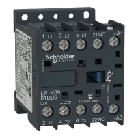 Контактор, TeSys K, 3P, AC-3/AC-3e, 440V, 9A, 1NC aux, 48V DC coil,with integral suppression device