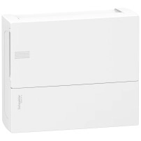 SCHNEIDER ELECTRIC Enclosure, Resi9 MP, surface mounting, 1 row of 12 modules, IP40, white door, no terminal block