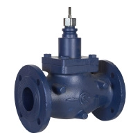 SCHNEIDER ELECTRIC Сферичен вентил VGS211F, за пара, до 200 °C, 2-пътен, фланцов, DN65, Kvs 63 m3/h, гарнитура от неръждаема стомана, стеблото е затворено надолу