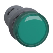 Easy Harmony XA2E, Сигнална лампа за машини, пластмаса, зелен, O22, вграден LED, винтови клеми, 380...400 V AC, без намеса
