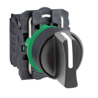 SCHNEIDER ELECTRIC Selector switch, 3 position, black, maintained, 2NO