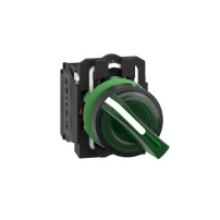 Ill Sel Sw plast green 22mm 2pos 110V