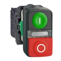 SCHNEIDER ELECTRIC Светещ бутон двоен LED/220V   XB5AW84M5 XB5AW73731M5