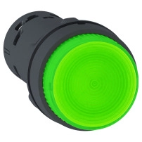 SCHNEIDER ELECTRIC Светещ бутон зелен 24V ILLUM. P.B - LED - SPRING RTN -1NO - GRE XB7NW33B1
