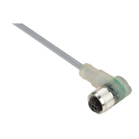 PRE-WIRED CONNECTOR, PVC, FEMALE, M12, 3