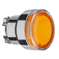 SCHNEIDER ELECTRIC Illuminated push button head, metal, flush, orange, 22mm, spring return