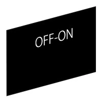Legend plate, Easy Harmony XB2, black, 18x27mm, plastic, marked "OFF-ON"